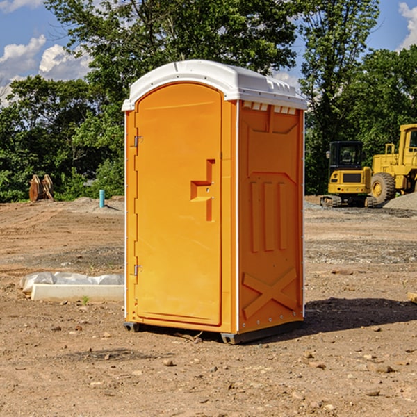 how often are the portable restrooms cleaned and serviced during a rental period in Cornell MI